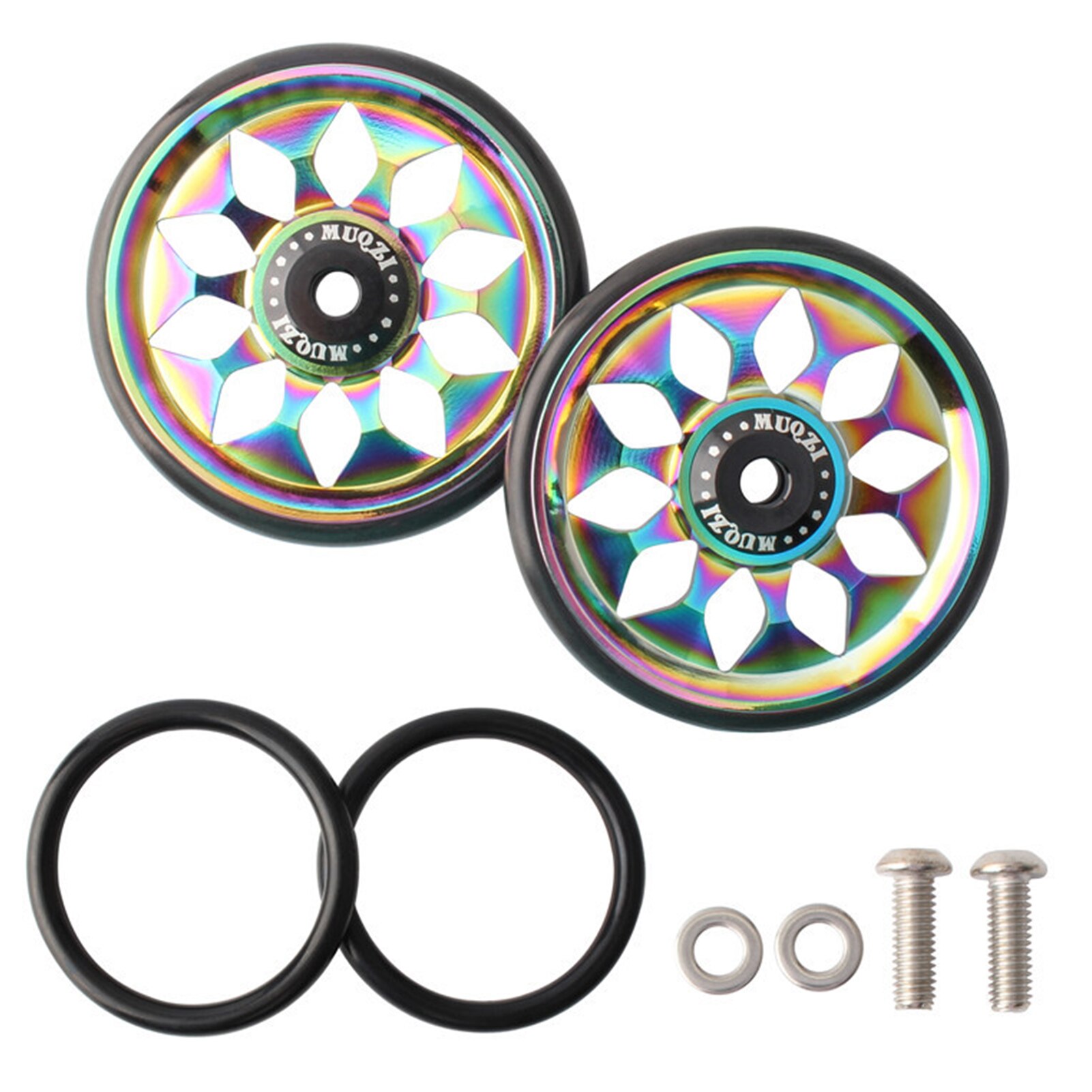 Piezas de Repuesto de aleación de aluminio para bicicleta Brompton, recambio suave y silencioso, ligero y plegable, 1 par: Colorful
