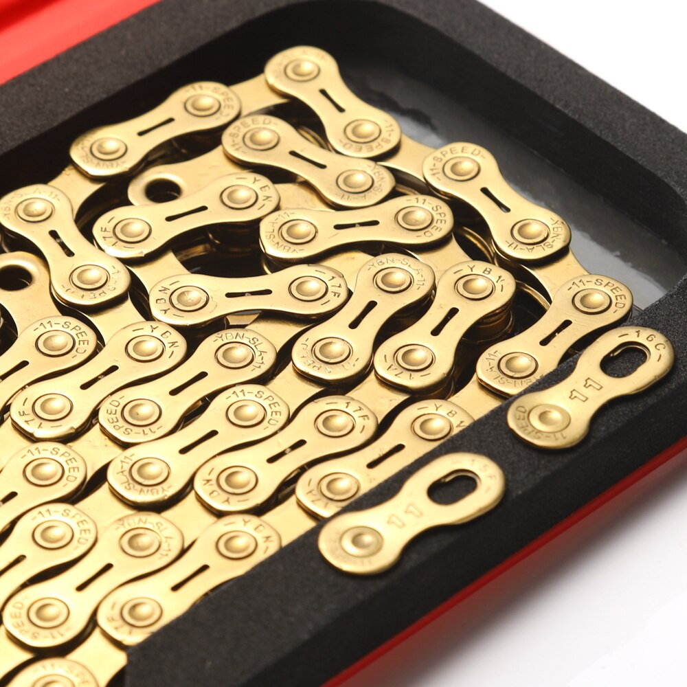 YBN 11 Speed Chain Bicycle Half Hollow 10 Speed Chain Golden Mountain Road Bike 11 Variable Ultralight Boxed For Shimano/SRAM