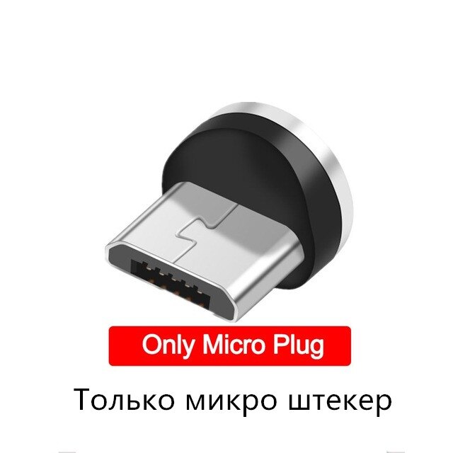 Micro usb magnetisk kabel type c magnet opladerledning til samsung  s7 j7 j6 j4 a3 a5 a7 huawei  p20 lite redmi 8 note 5 6 7 pro: Kun micro usb-stik