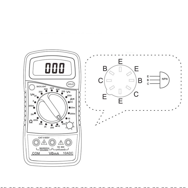 Holdbart digitalt voltmeter amperemeter ohmmeter multimeter volt ac dc tester meter