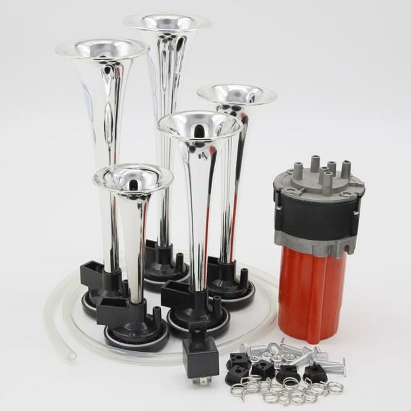 125Db 12V 5 Red Dixie Car Trumpet Air Horns DIXIE Musical Air Horn Dukes of Hazzard General Lee for Car Truck Boat