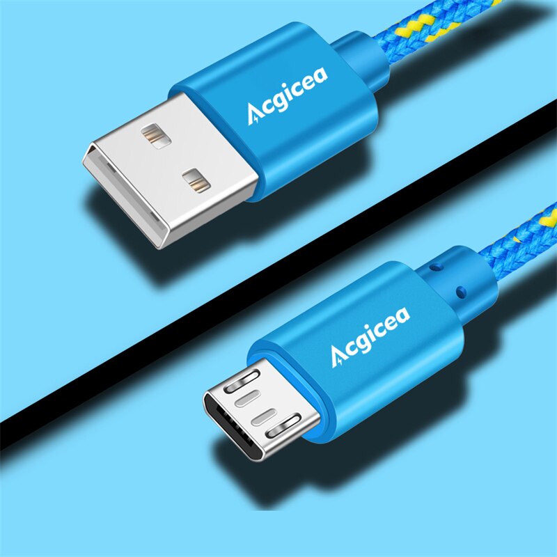 Micro USB Cable Fast Charging Cables for Samsung Xiaomi Android Smartphone Phone Charger Data Microusb Cable 1m 2m 3m Wire Cord: Blue / 3m