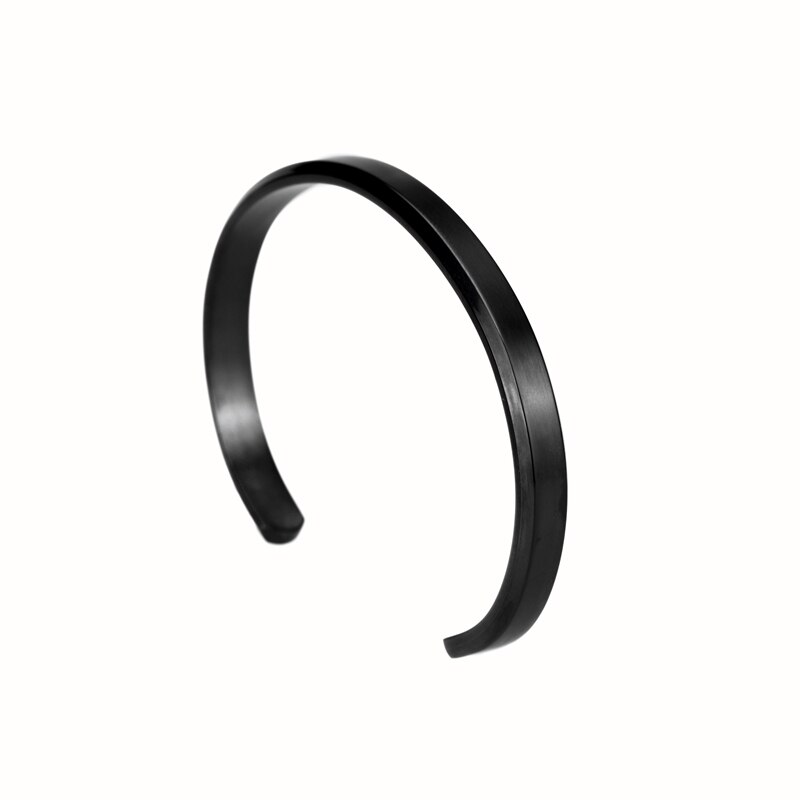 Rustfritt stål armbånd mansjett armbånd armbånd menn armbånd måke armbånd geometriske enkle design smykker: Svart