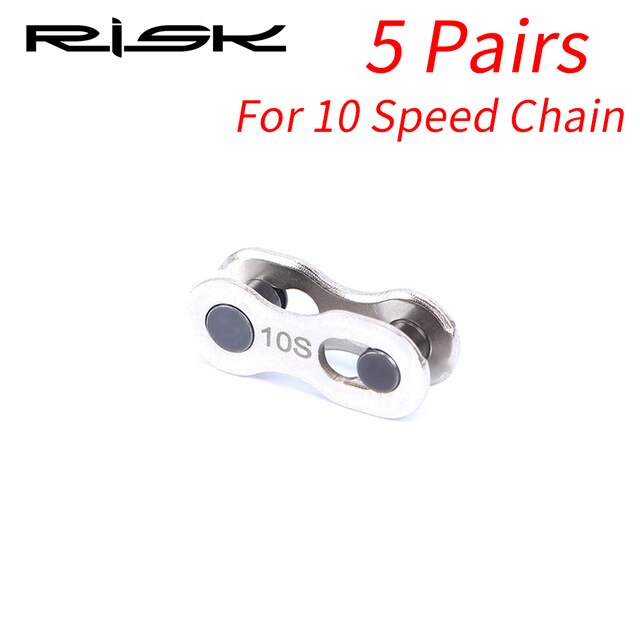 Juego de conectores rápidos para cadena de bicicleta, conjunto de 5 pares de eslabones de unión y bloqueo rápido para velocidades 6, 7, 8, 9, 10 y 11 de MTB o bici de carretera: 10 Speed