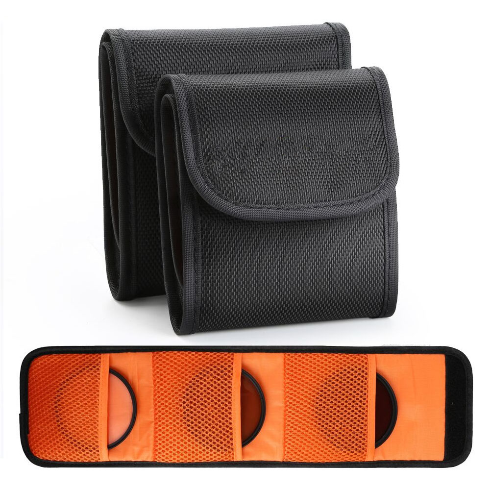 K &amp; F CONCEPT 3 pochettes pour filtre d&#39;objectif d&#39;appareil photo, pochette pour porte-filtre d&#39;objectif d&#39;appareil photo de 49mm à 77mm ND UV CPL