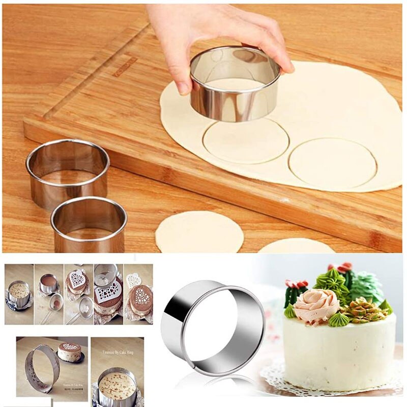 14/11/7 pcs Round Cookie Biscuit Cutter Set Circle Pastry Mold Forms for Donut and Scone Making Mold Form Fondant Tools