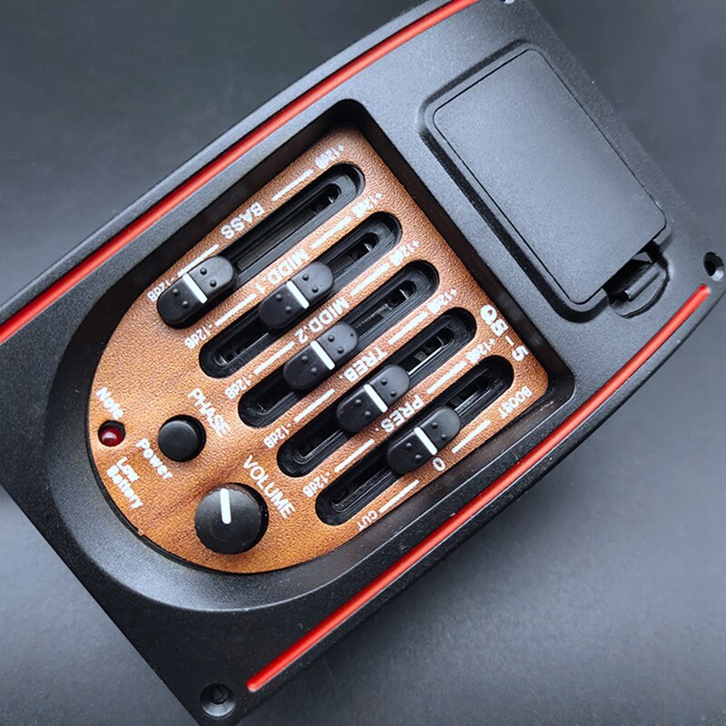 Commandes de tonalité en plastique à 5 bandes, égaliseur EQ, accordeur, micro piézo, guitare acoustique, pré-ampli câblé, pièces, accessoires