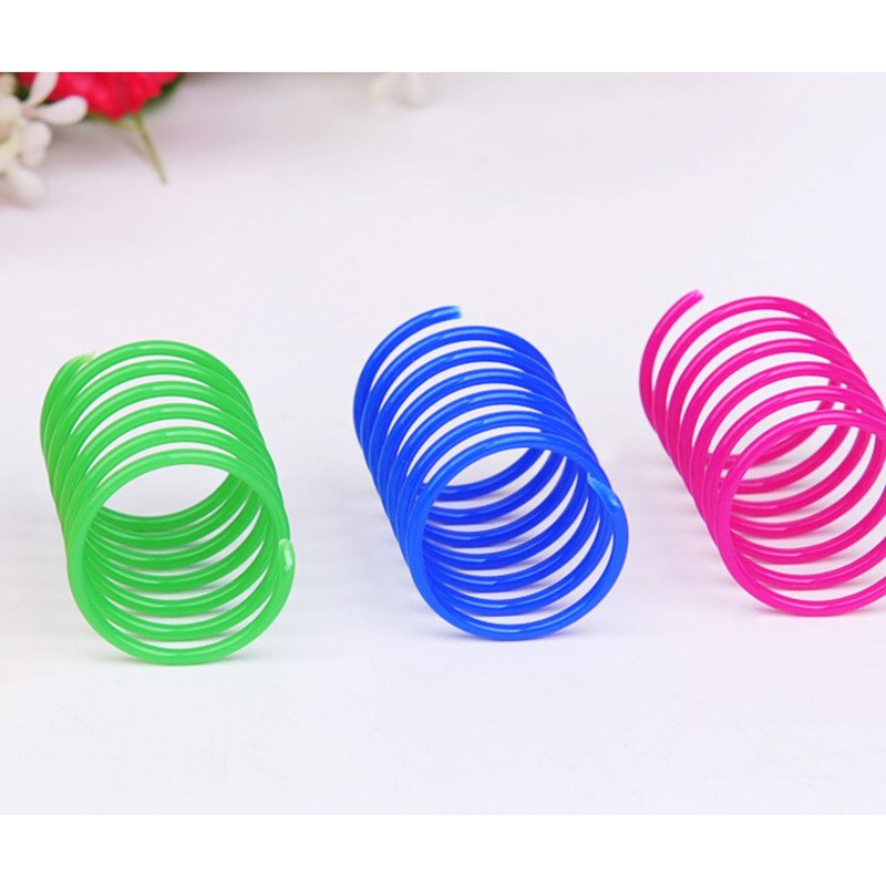 KIMI-bobina flexible de plástico para gato, juguete interactivo para gatos, juguete divertido para mascotas, 4 piezas