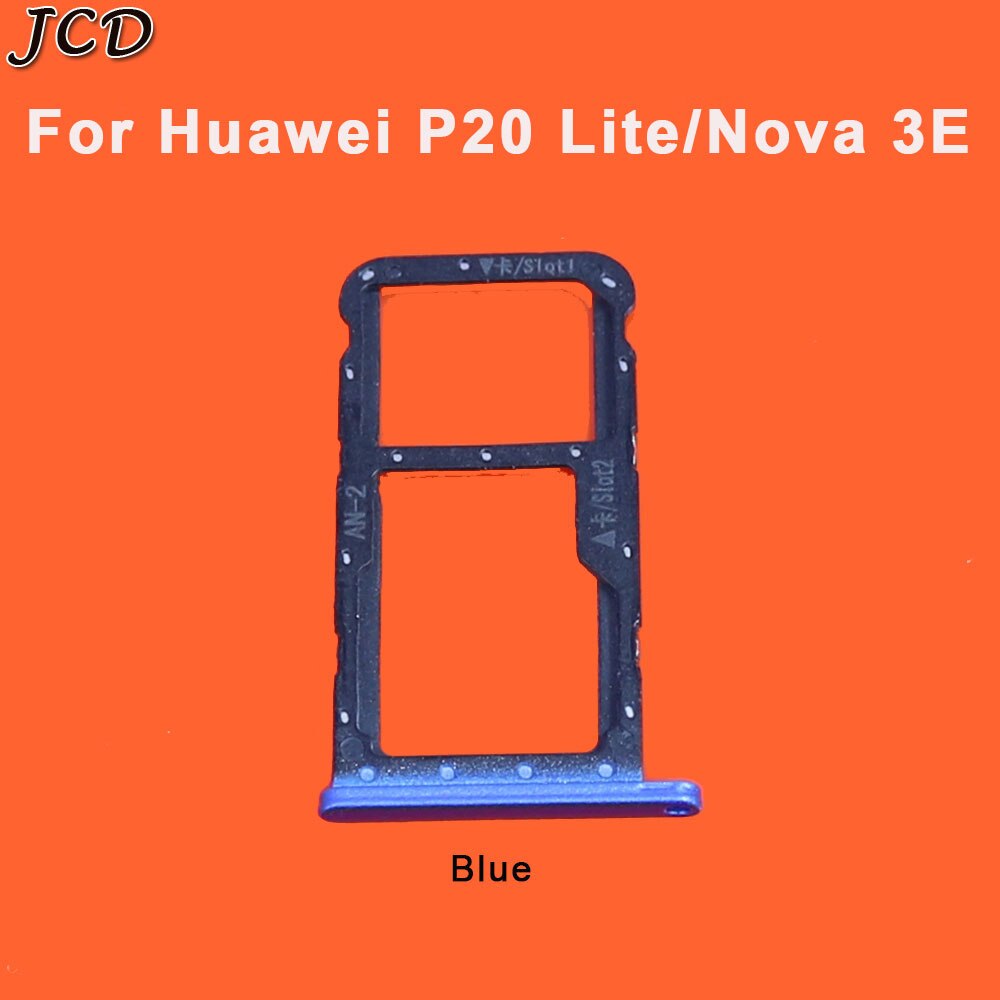 JCD SIM Micro Secure Digital Memory Card Tray Double Slot Holder Carrier Adapter Replacement Metal for Huawei P20 Lite Nova 3E