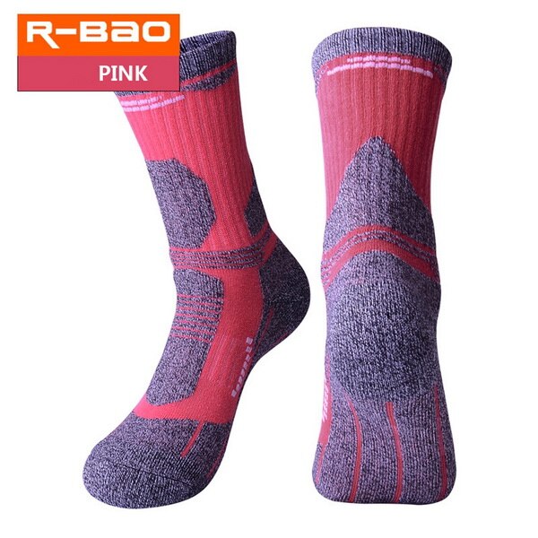 2Pairs/Lot Winter Thermal Walking Socks Thicker Men Women Outdoor Hiking Skiing Sock Sport Thermosocks For Cycling Mountaineer: pink / M