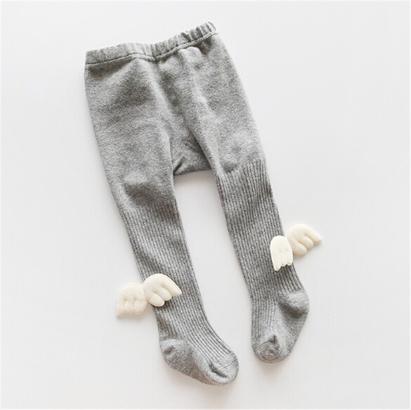 Newborn Infant Baby Girl Pantyhose with Wings Baby Tights Leggings Pure Color Soft Cotton Stockings Slim Leggings Lovely Tights