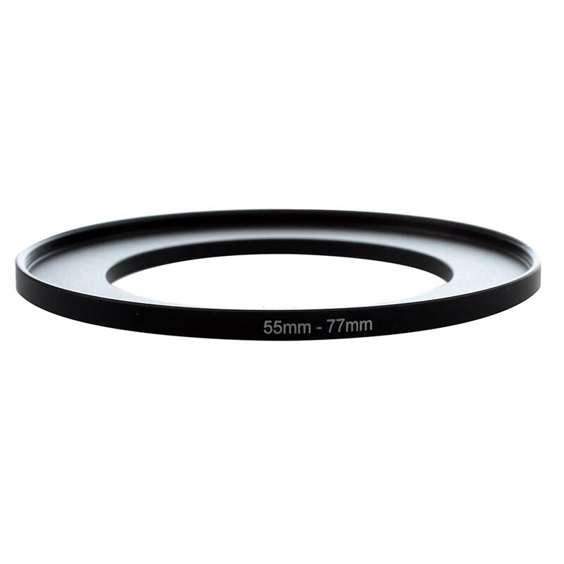 Rise-2 Pcs Camera Lens Filter Step Up Ring Adapter Black Metal Camera Step Up Filter Ring Adapter, 49Mm-77Mm &amp; 55Mm-77Mm