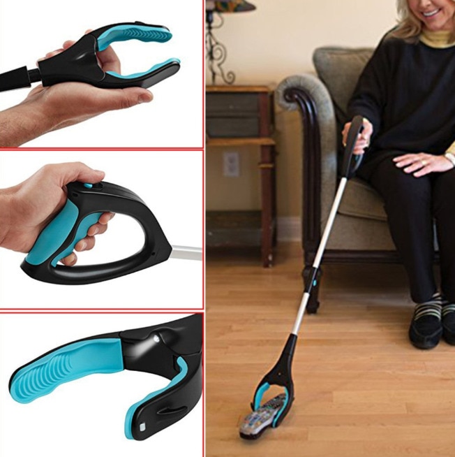 Nuevas abrazaderas largas plegables para recoger basura, herramienta de recogida, de mango curvo, herramientas portátiles para recoger en casa de fábrica