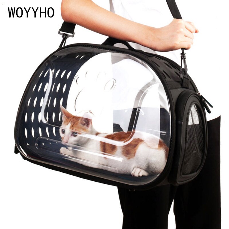 Transparante Vouwen Kat Carrier Outdoor Reistas Voor Kleine Honden Puppy Cat Clear Zichtbaar Carrying Box S/L