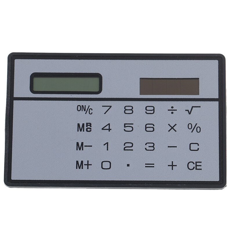 1Pc Draagbare Ultra Dunne Zonne-energie Rekenmachine Met Touch Screen Credit Card Mini Calculator Voor Business School: ZDBI0275-SV