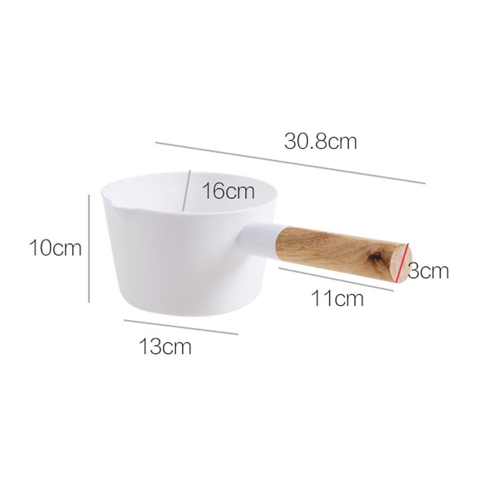 ABS Water Scoop Dipper with Wood Handle Cooking Tools Water Bailer Baby Bath Caps Shampoo Cup Children Bathing Bailer