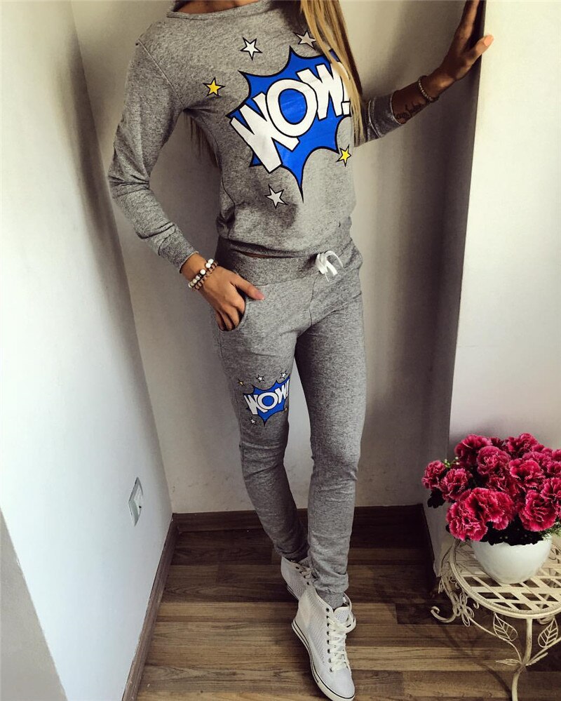 Letter2020 Suit Set Women Tracksuit Two-piece Style Outfit Sweatshirt Sport Wear
