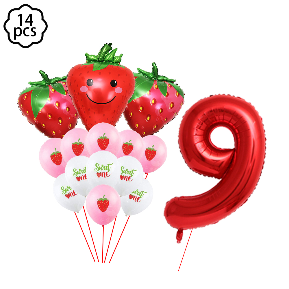 Strawberry party plates cups napkin tablecloth supplies baby shower kids girls birthday supplies Strawberry birthday Party Decor: Silver