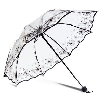 Yesello gennemsigtig paraply regn solrig og regnfuld paraply parasol tykner tredobbelt reklamekvinder: 3