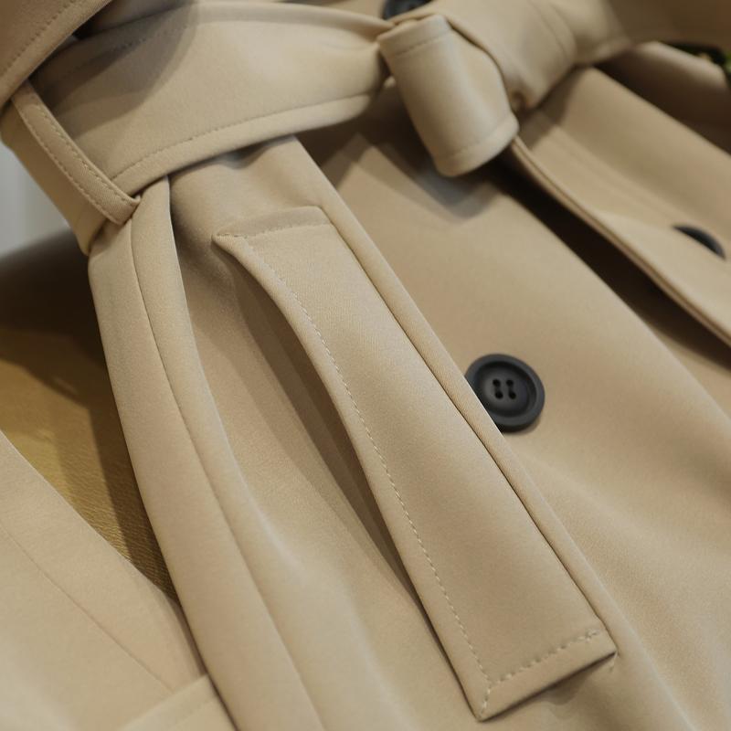 Ailegogo-Trench-Coat Vintage pour femmes, à Double boutonnage, col rabattu, Trench avec ceinture, collection automne-hiver élégante