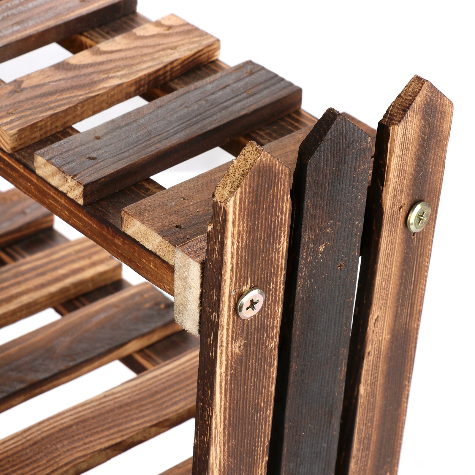 Multi Tier Garden Shelf Two-layer Display Shelf Wooden Flower Stands Balcony Corner 1pcs Outdoor Tool Flowers Wood Plant Stand