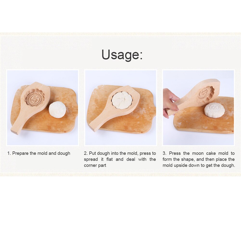 En bois lune gâteau Mooncake décoration moule moule fleurs bricolage outils de cuisson outil de cuisson gâteau décoration pâtisserie accessoires