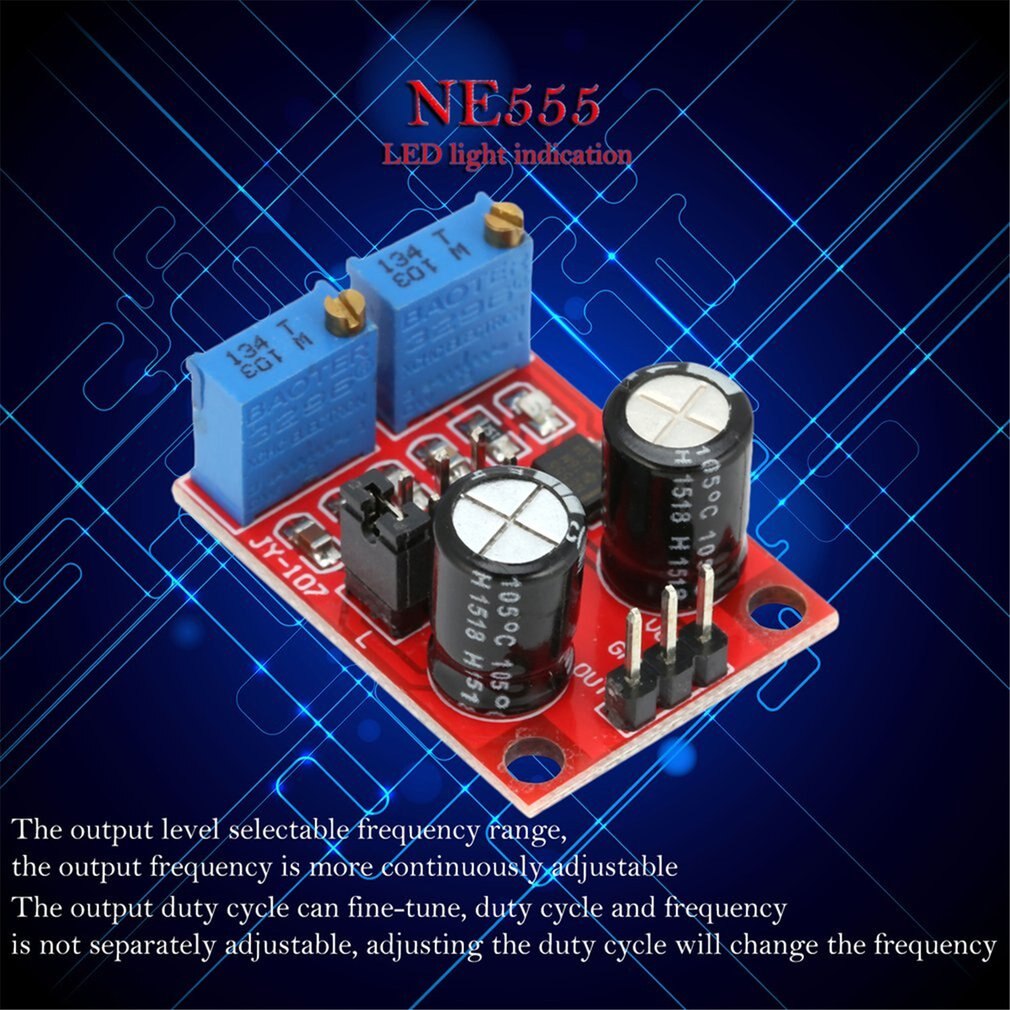 E555 LED Pulse Frequency Duty Cycle Adjustable Module Square Wave Signal Generator Board For