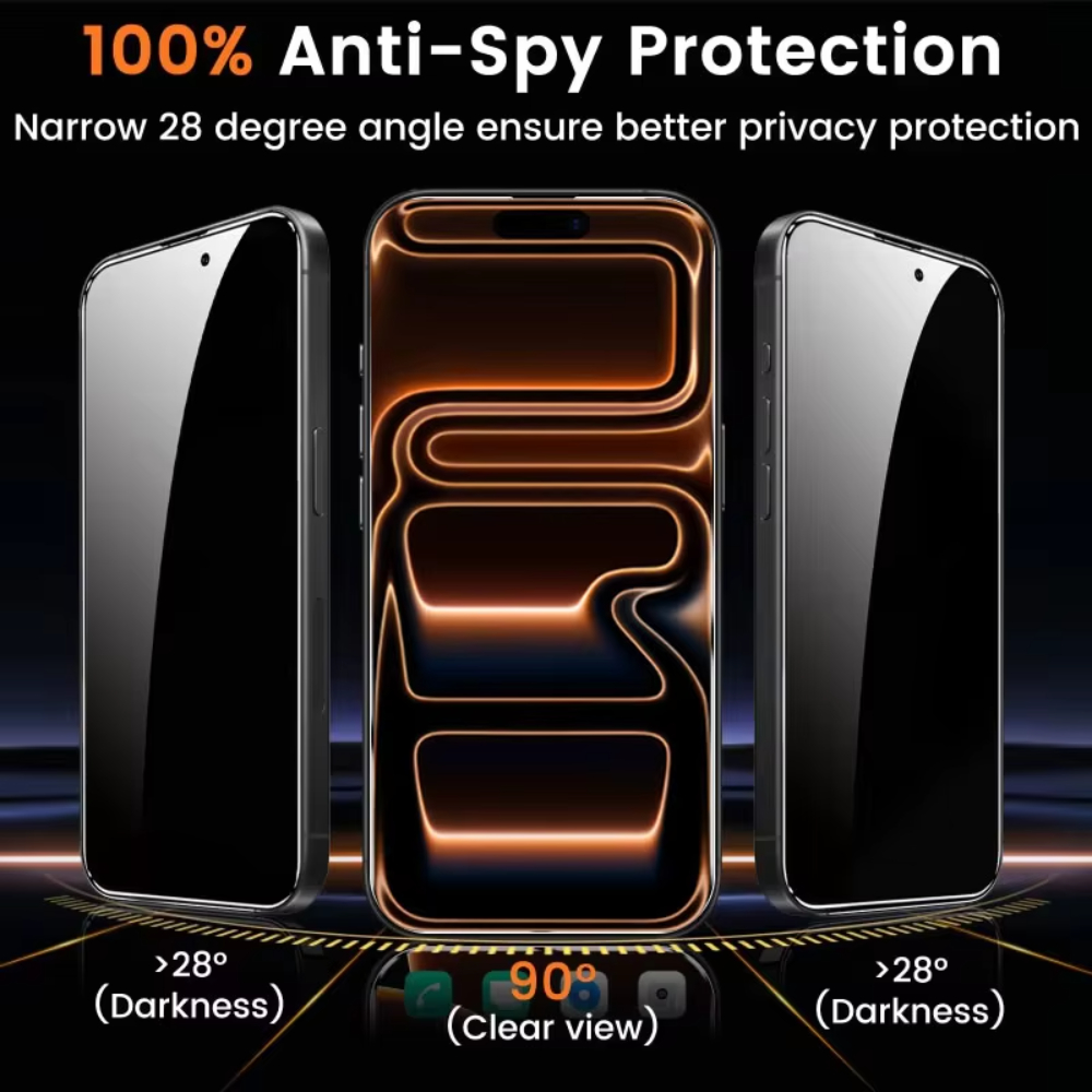 3-2Stck Oleophobe Beschichtung Privatsphäbetreffend Displayschutzfolien Für iPhone 17 Profi Luft 16 15 11 13 12 14 Profi Max Plus Anti Spion Gehärtetes Glas