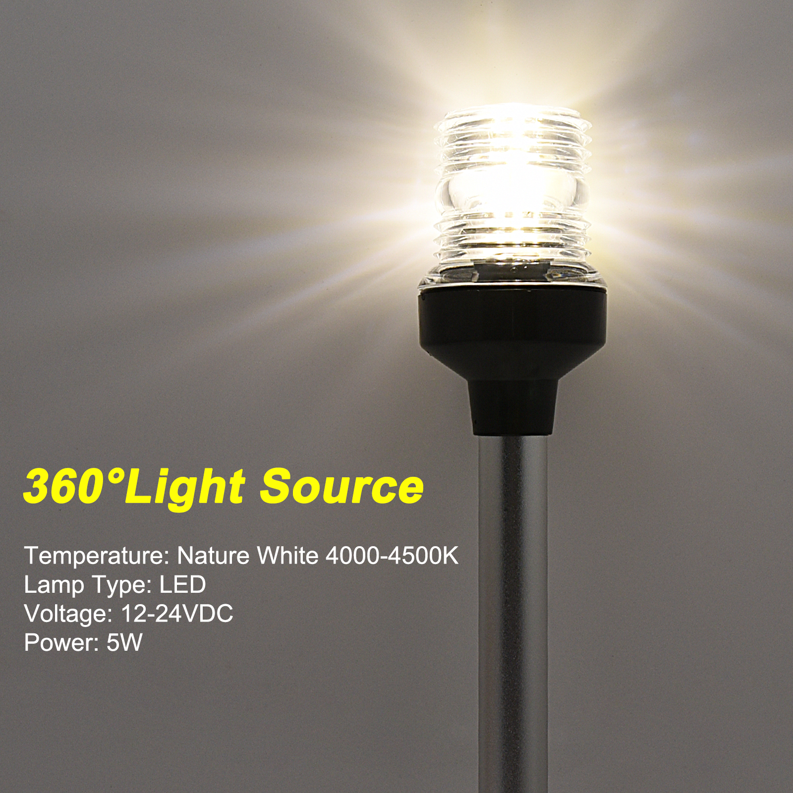 Fold Down 360 Degree LED Boat Navigation Light for Yacht Marine Anchor Light 12~24 V Sailing Signal Light Boat Accessories