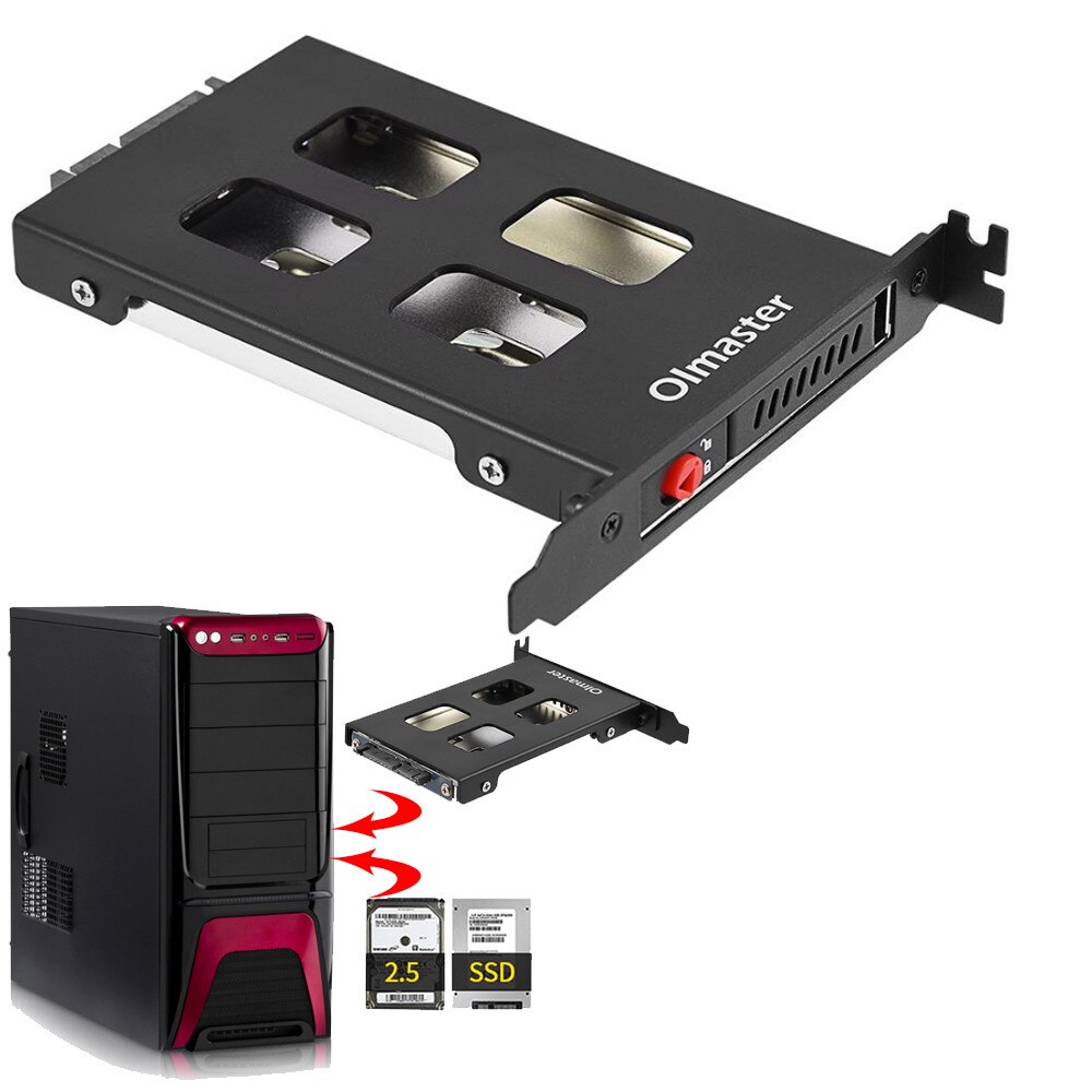 Oimaster Pci Mobile Rack Enclosure Hard Disk Drive Case Box For 2.5 Inch Sata Sdd Hdd Adapter: Default Title