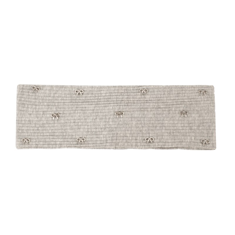 Geebro Vrouwen Katoen Effen Kleur Vlinder Ornament Hoofdband Elastische Meisjes Ribbels Gebreide Haarband Baggy Casual Haaraccessoires: Light gray-2