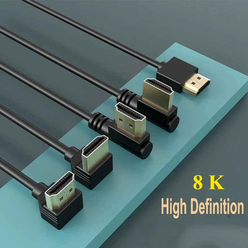 Cable HDMI 2.1 de 90 grados: grafeno mejorado para instalaciones que ahorran espacio | Cable auxiliar HDMI de 8K, 3D y alta velocidad de actualización