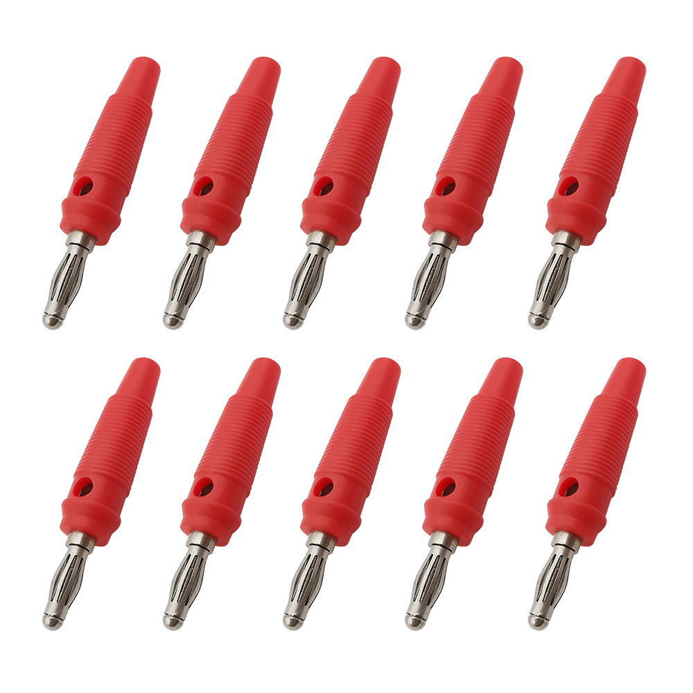 10 stück rot-schwarze 4mm- bananenstecker-lautsprecherkabelverbinder, vergoldet/vernickelt, 4mm bananenstecker (männlich/weiblich): Schwarz