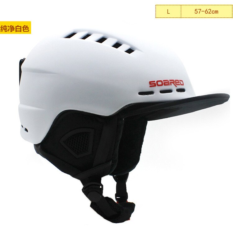 Casco de esquí Unisex de tamaño ajustable, moldeado integralmente, para snowboard, patinaje, esquí, cascos deportivos: White black