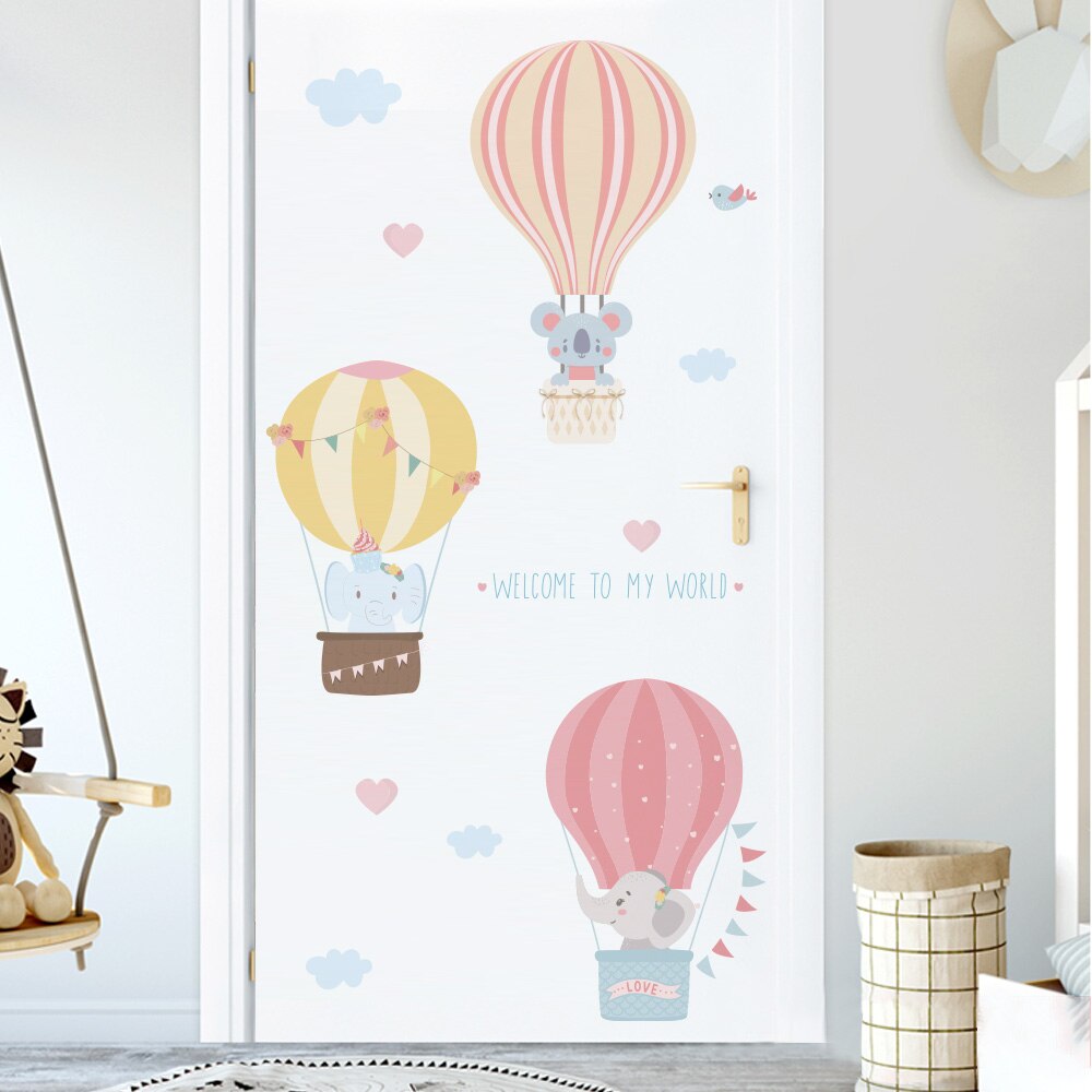 Tegneserie dyr dør klistremerke barnerom dekorasjon, vegg klistremerke låve barnerom, selvstendig veggmaleri tapet, med lim, barnehageinnredning