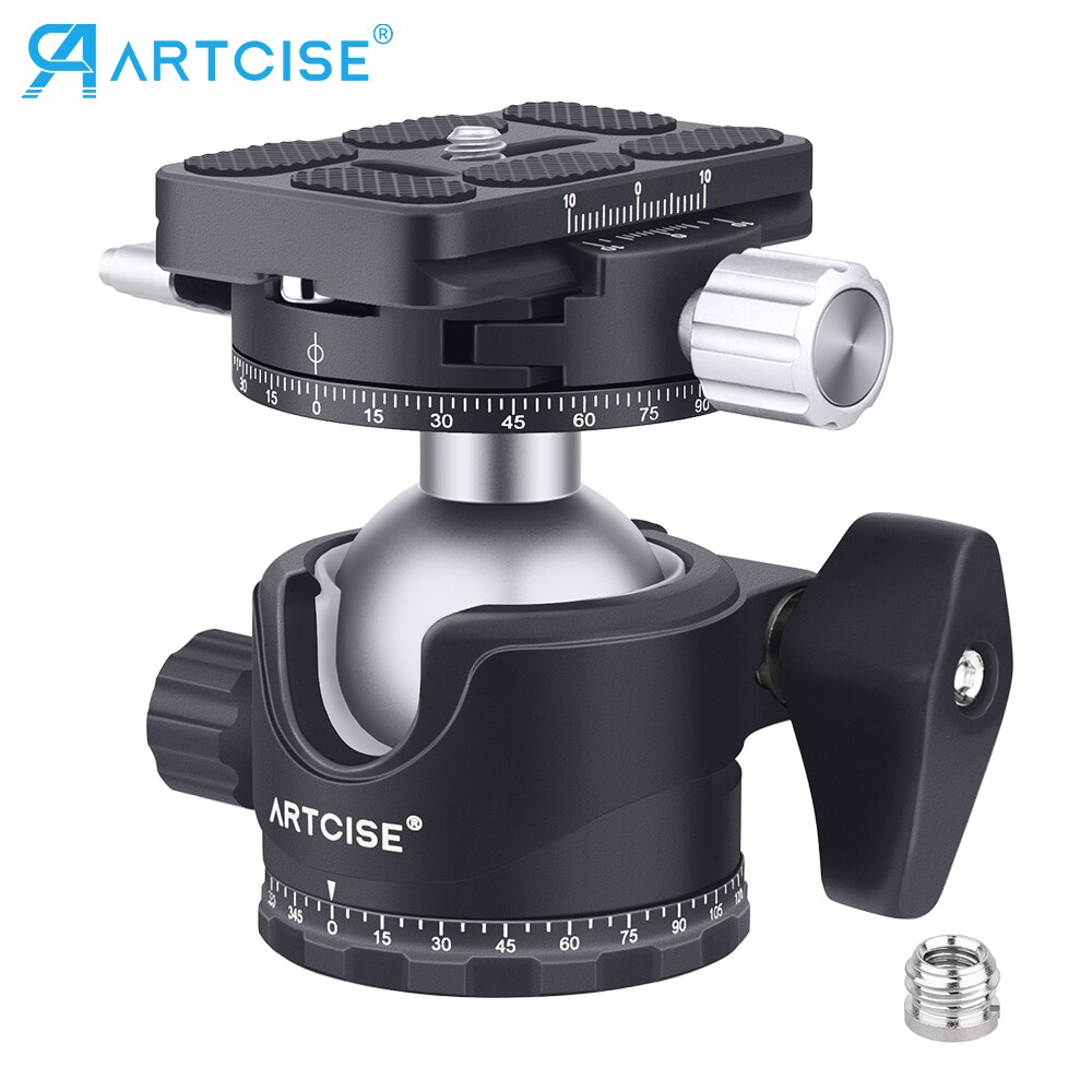 Cabezal de trípode para cámara DSLR EB36R, cabezal de bola de vídeo de doble Panorama de 720 °, montaje de placa de liberación rápida de perfil bajo