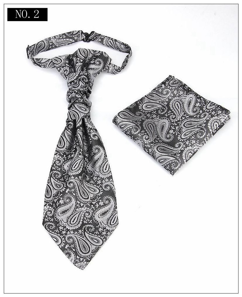 Paisley blomstret blå ascot slips mænd cashew slips lomme firkanter sæt herre & #39 ;s rød silke cravat slips lommetørklæder bryllup ascot tørklæde  b021: B021-002