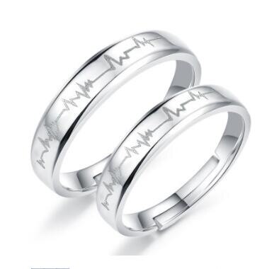 Zirkon Einstellbare silber farbe Paar Hochzeit Ringe für Frauen und Männlichen Strass Engagement Ring für Paar: 15