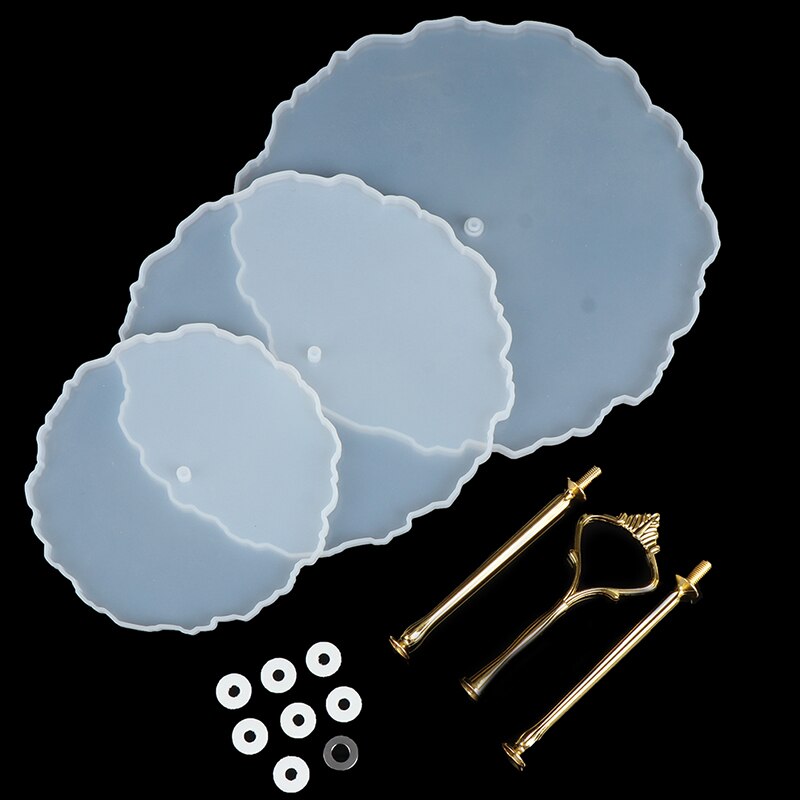 3Pcs Ronde Coaster Mallen Voor Hars Gieten Siliconen Coaster Mallen Voor Cake Houder Hars Lade Coaster Mold Kit