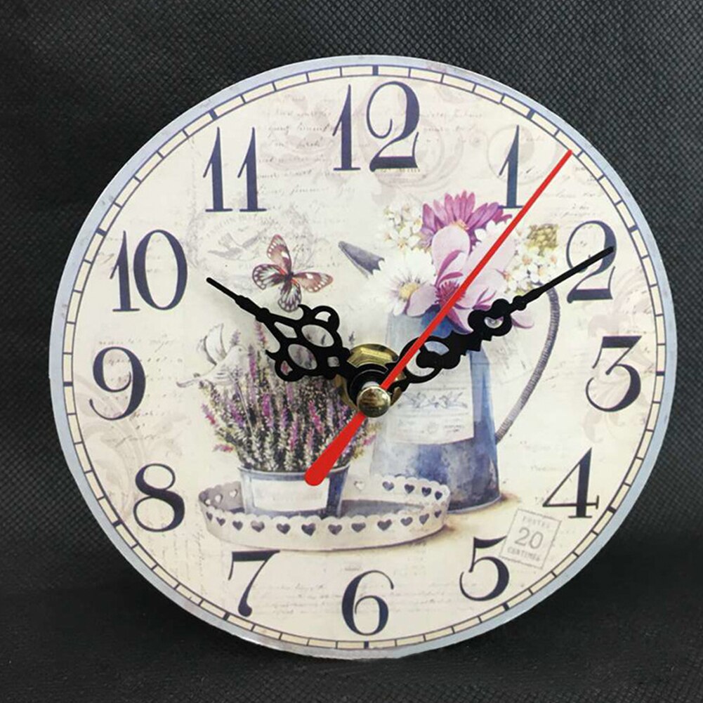 12cm Rustic Chic Shabby Office Kitchen Wooden Vintage Antique Timer Home Wall Clock