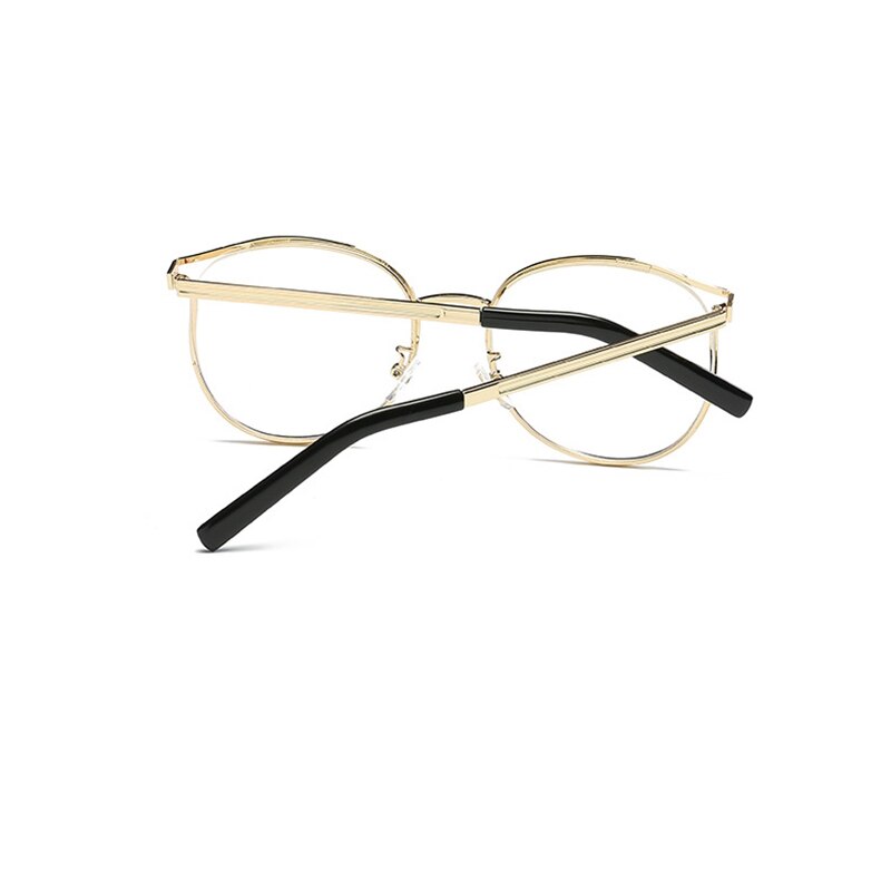 golden women's eyeglasses frame Retro Round metal frame computer clear glasses women Cat eye transparent eyeglass frame