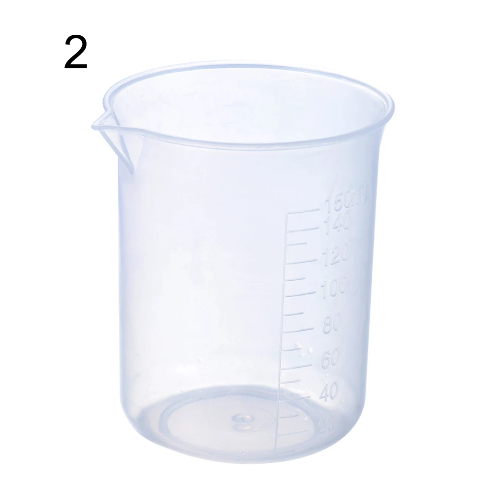 Measuring Cup Transparent Plastic Laboratory Beaker Graduated Liquid Jug Cup Kitchen Baking Cooking Measurement Scale Container: light green