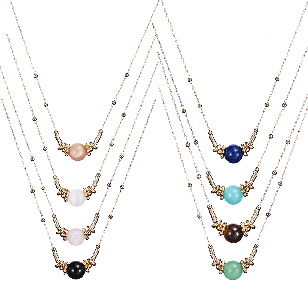 Geschikt Voor Het Dragen Van Meisje Klassieke Franse Stijl Alle Seizoenen Fijne Handgemaakte Kralen Lapis Lazuli Waterdichte Duurzame Stalen Kettingen