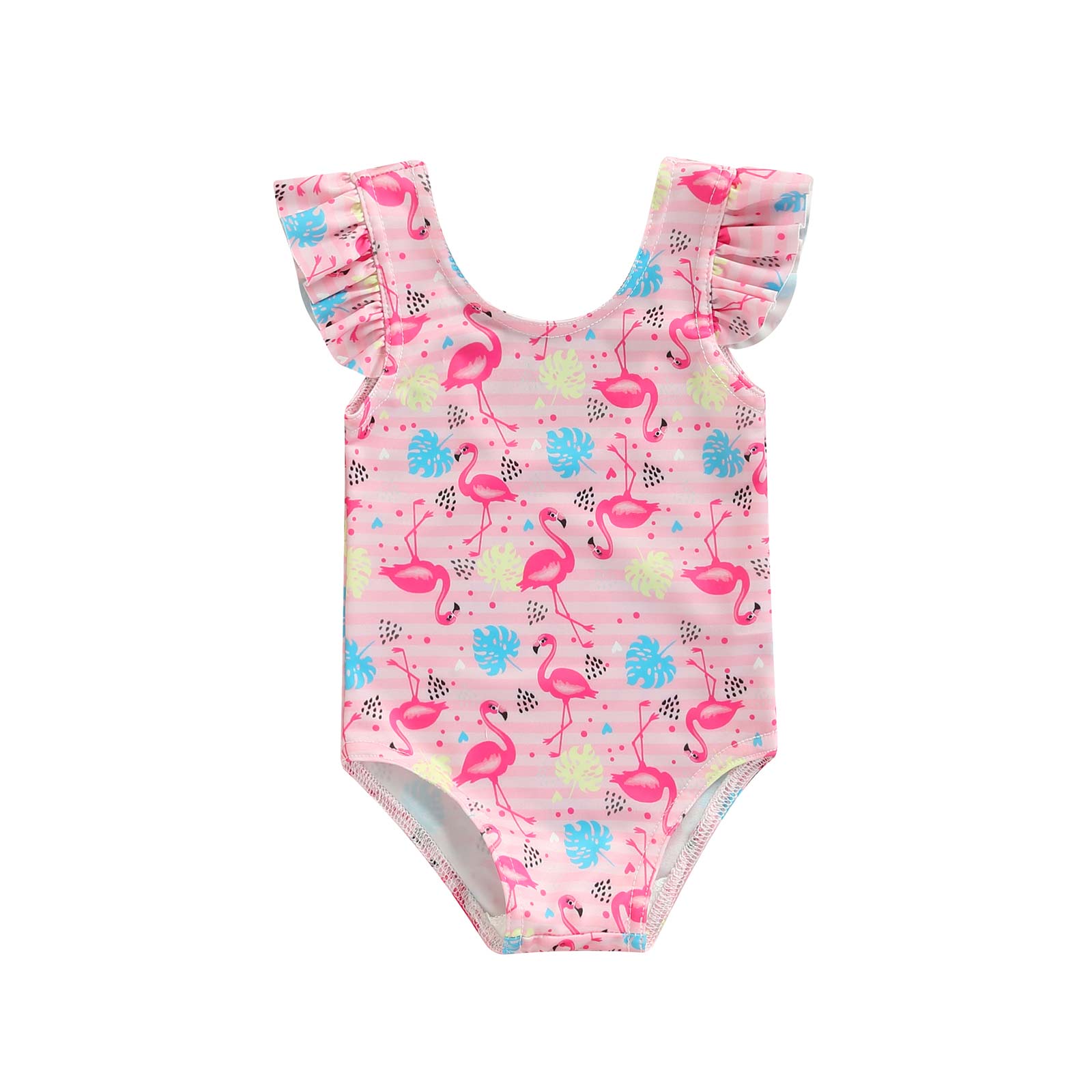 Bañador de flamenco a rayas para niños pequeños, ropa de playa, trajes de baño, D01: C / 6-12M