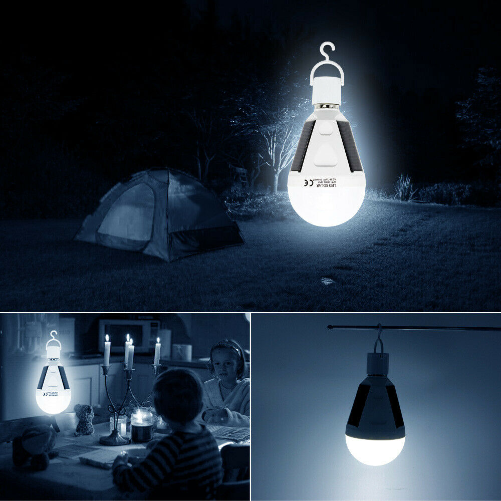 7W E27 Solar Lamp Powered Outdoor Draagbare Led Lamp Licht Solar Led Verlichting Met Haak Kamp Tent Nacht Vissen licht