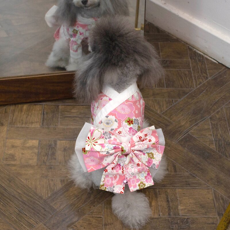 Robe Style japonais pour chien, jupe pour chat, Chihuahua, Yorkshire, Terrier, poméranien, Shih Tzu, vêtement pour chien