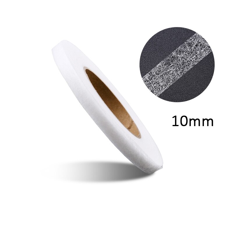 Fita para tecidos com cola adesiva, derrete em ferro, dupla face, patchwork, costura, acessórios de costura, diy: 10mm white