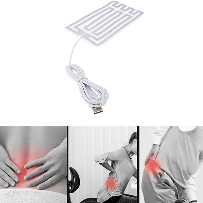 8*13cm Electric Heat Mat Winter Warm Waist 5V Carbon Fiber Heating Pad USB Film