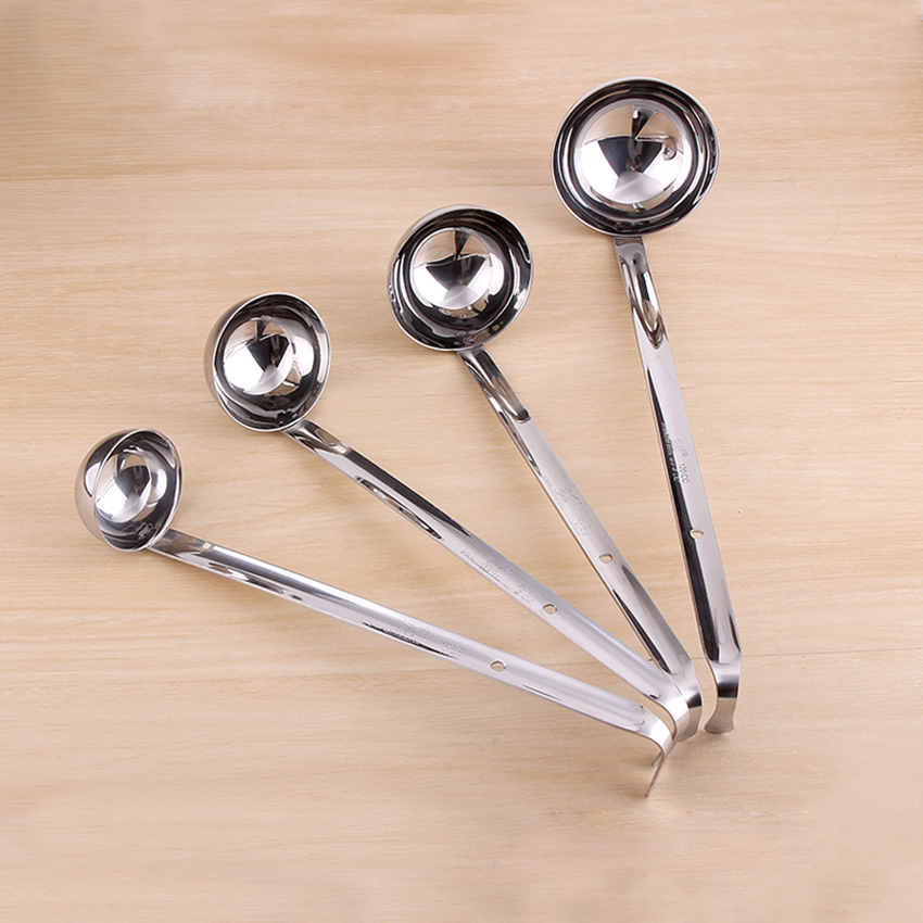 Cuchara grande de acero inoxidable para sopa, colador, cucharón de mango largo, Gadgets, utensilios de cocina, vajilla para Cocina