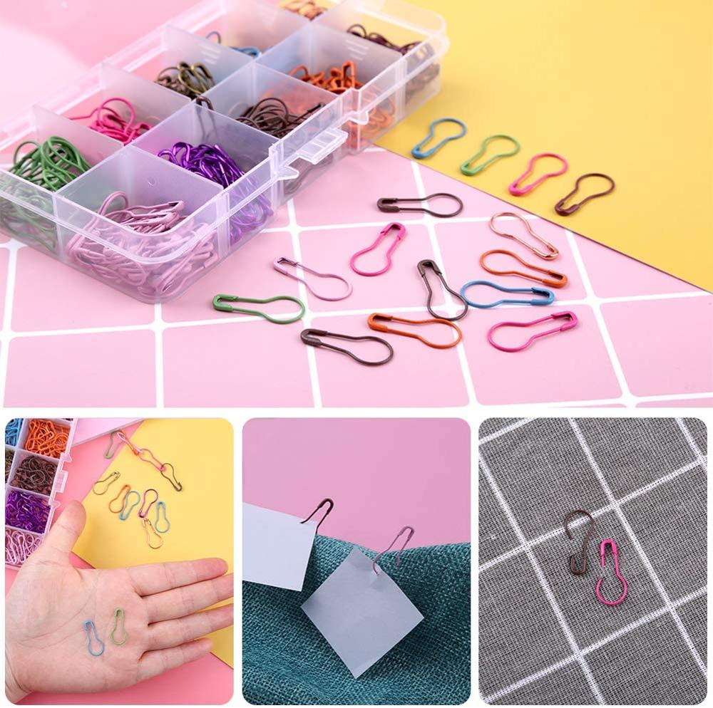 LMDZ – goupilles d&#39;ampoule de sécurité, 10 couleurs de marqueurs de point de Crochet de calebasse, goupilles de sécurité en métal pour le tricot et le bricolage avec boîte de rangement